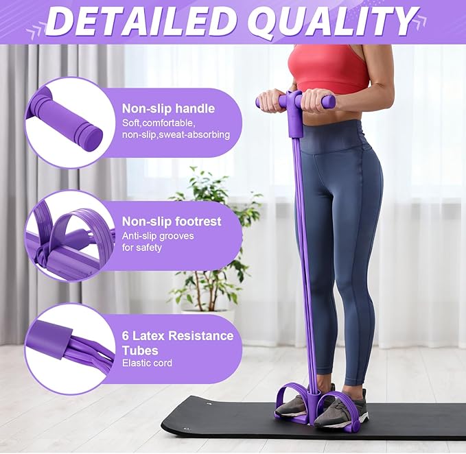 Soulchen 9/12 Pcs Resistance Bands with Handles 6 Tube Elastic Pedal Ankle Puller Rope Fitness Multifunction Yoga Tension Equipment Stretching Bands for Abdomen Waist Arm Leg Slimming Training