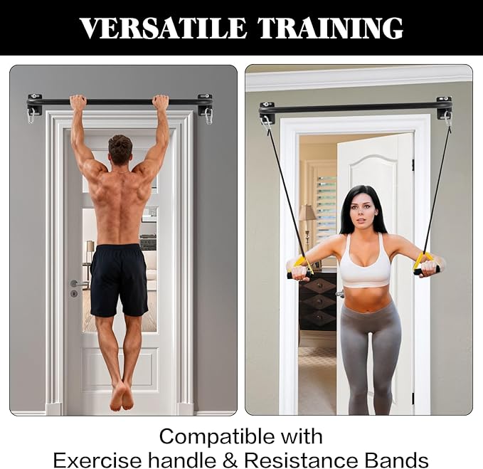 Wall Mounted Pull Up Bar, Door Frame Pull Up Bar for Home Gym, Professional Drill-Required Chin Up Bar for Secure Pullups Training | Pull-Up Bars for Men