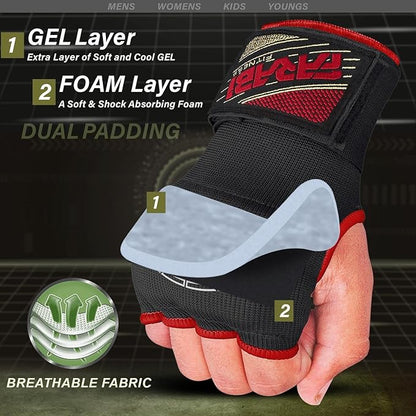 Farabi Quick Wraps Gloves Gel Paded Hand Wraps Adult MMA Boxing Muaythai Bandages Hand Protector 80cm Meter Wrist Support Strap Pair