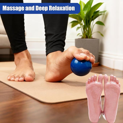 Cork Balance Foot 4-in-1, Portable Cylinder Foot Trainer, Strengthener to Improve Mobility Arch Exerciser for Adults Including Half-cylinder, Cylinder, Massage Ball, Toe Resistance Band