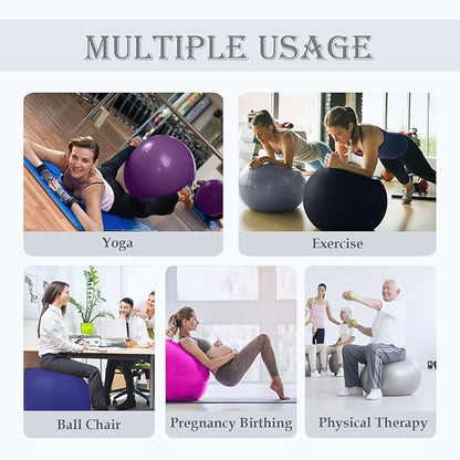 Soft Pilates Ball 9 Inch, Ideal Small Exercise Ball Between Knee Squeeze for Physical Therapy Yoga Core Medicine Abs Pt Bouncy, Mini Rubber Fitball Barre Workout Equipment for Women Men Kid Toddler