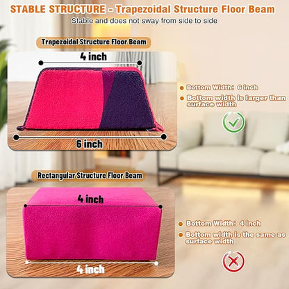 MARFULA 6 FT / 8 FT / 9 FT Folding Gymnastics Beam Foam Balance Floor Beam - Extra Firm - Suede Cover - Anti Slip Bottom with Carry Bag for Kids/Adults Home Use