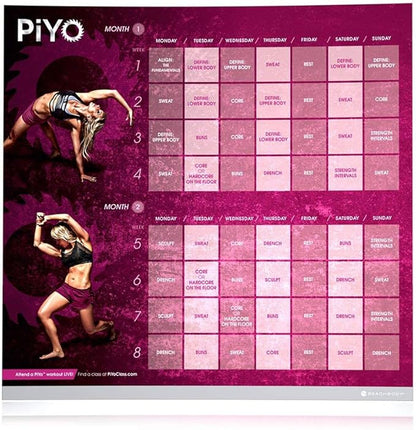 Chalene Johnson's PiYo Base Kit, DVD Workout with Exercise Videos + Fitness Tools and Nutrition Guide, Home Gym Bodyweight Workouts Program, Meals Plans and Tape Measure Included, 3 DVDs