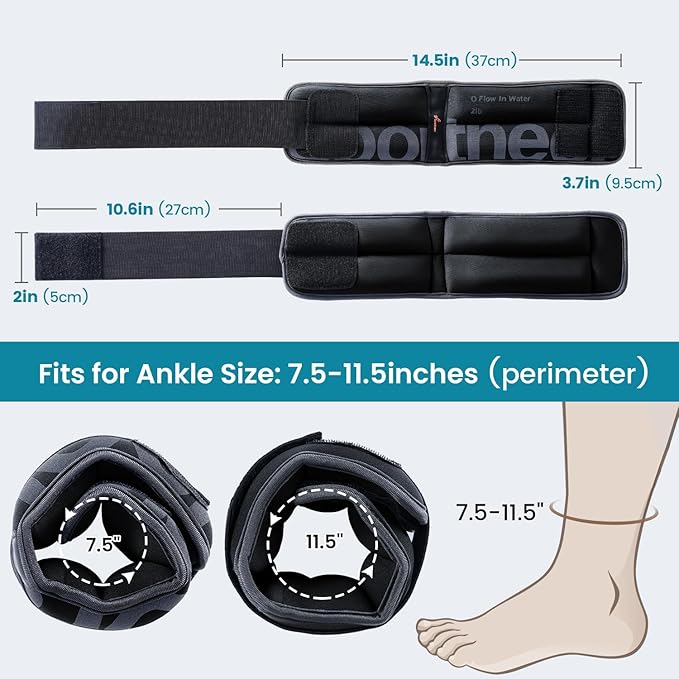 Sportneer Ankle Weights for Men Women Strength Training, 4/10 lbs Pair Leg Weights Set Comfortable and Soft Perfect for Dancing Running Walking Fitness Workout