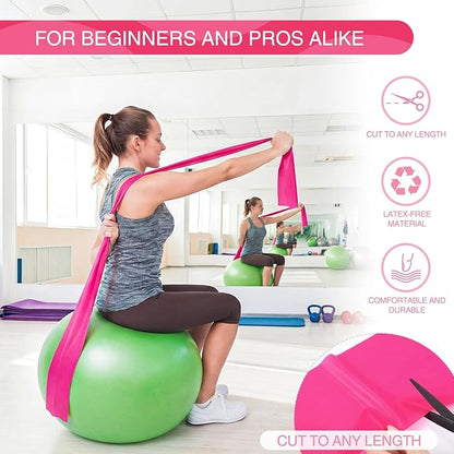 3 Pack 8 Yards Resistance Bands, No Latex Elastic Exercise Bands for Physical Therapy, Strength Training, Yoga, Pilates, Home & Gym Workouts for Men Women