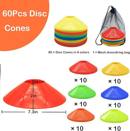 Soccer Cones Set, 84/42Pcs 7"/9" Cones Sports + Disc Cones, Cones for Sports with Carry Bag, Training Cones, Soccer Cones for Training, Plastic Soccer Cones for Drills
