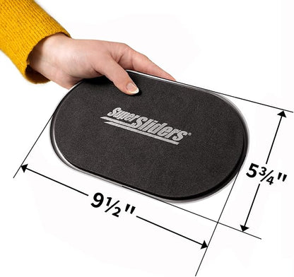 Super Sliders 5-3/4" x 9-1/2" XL Oval Reusable Furniture Sliders for Carpet, Anti-Slip Protective Furniture Moving Pads for Beds, Sofas, Dressers, Set of 4, Brown