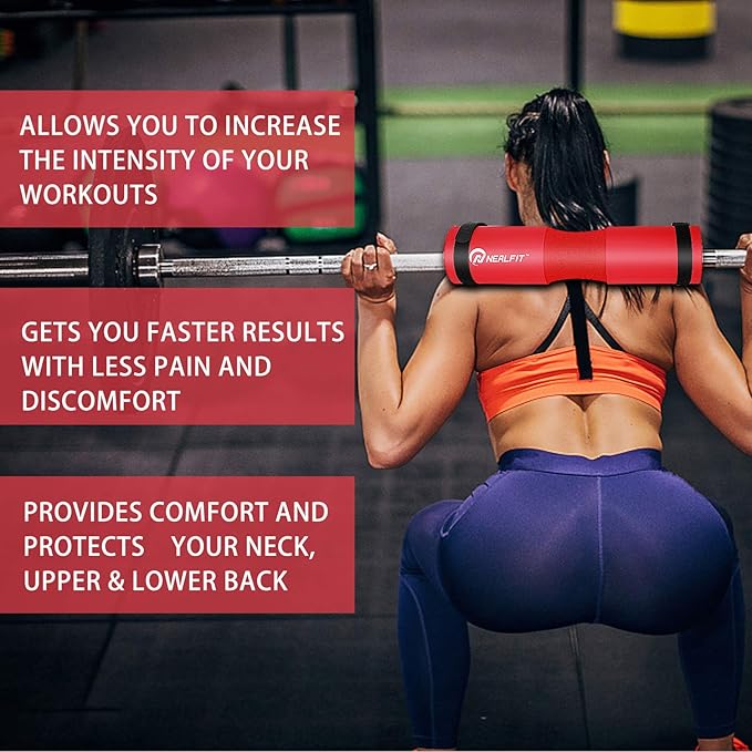 Barbell Pad Squat Pad for Squats—Squat Bar Pad—Great for Weightlifting,Lunges and Hip Thrusts—Foam Sponge Pad—Fit Standard and Olympic Bars Perfectly
