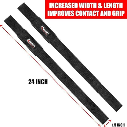 QTF Lifting Wrist Straps for Weightlifting, Gym Wrist Wraps Padded Wrist Support Wraps, Bodybuilding, Powerlifting, Deadlifting and Secure Grip