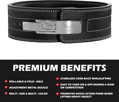QTF'S Weight Lifting Lever Belt For Men and Women Made of Thick Leather Gym Training Belt Ideal for Weightlifting and Bodybuilding Squats and Deadlifts