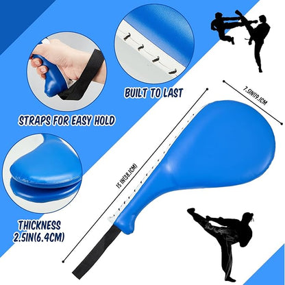 Poen 7 in 1 Taekwondo Kick Pad Boxing Training Equipment Punching Mitts Martial Arts Wrist Band Adjustable Soft Pads Set for Karate Muay Thai MMA Training