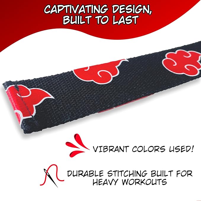 Anime Lifting Straps - Padded Wrist Straps for Weightlifting, Bodybuilding, Gym Workouts, Powerlifting, Deadlifts & Fitness (Soft Cotton 23.5 inch, 1 Pair)