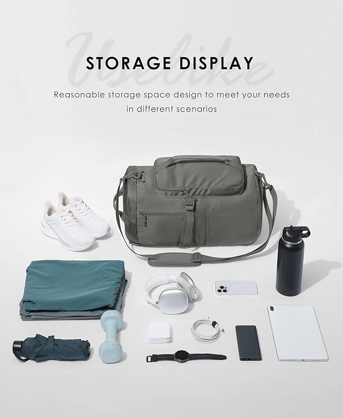 Gym Bag for Women with Shoe Compartment and Wet Pocket Convertible Gym Backpack workout Duffel Bag Multiple Pockets 30L