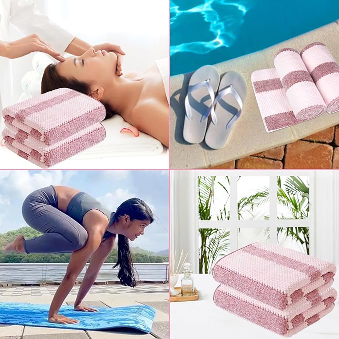 2-Pack Microfiber Bath Towels (27x54 Inches) - Ultra Soft & Quick Dry, 3X Absorbency, Lightweight for Gym, Yoga, Travel & Spa - Perfect for Home, Fitness & Post-Workout