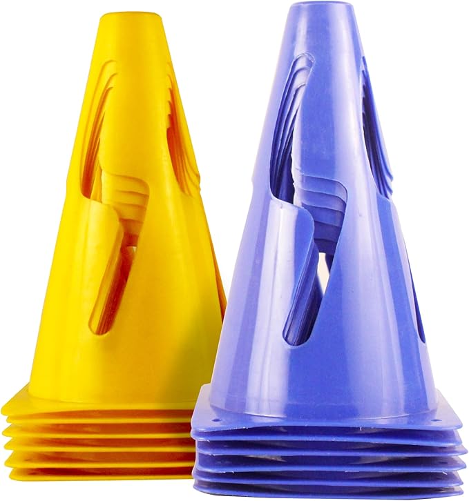 GSi Hurdle Training Cones | Multi Pack Sets | Dual Purpose Agility Cones with Holes | Ideal for Soccer, Kids, Dog, and Sports Training