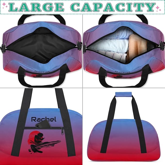 Personalized Martial Art Bag Duffel Bag for Boys Girls, Custom Taekwondo Karate Bag for Travel Weekender Practice Gradient Red