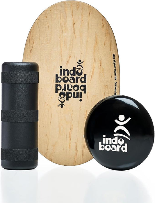 The Original Indo Board Training Package - Balance Board Trainer for Core Strength, Stability & Athletic Performance - Surfing, Skateboarding, Snowboarding, Yoga, Physical Therapy & More. Includes Board, Cushion and Roller.