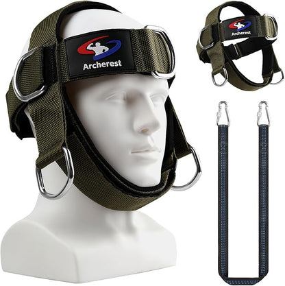 Fitness Neck Head Harness Trainer, Adjustable Chin Strap and Head Harness Strength, Neoprene Neck Exerciser for Weight Lifting, Home and Gym Use