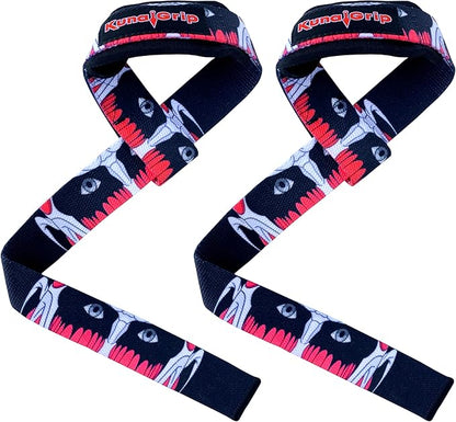 Anime Lifting Straps - Padded Wrist Straps for Weightlifting, Bodybuilding, Gym Workouts, Powerlifting, Deadlifts & Fitness (Soft Cotton 23.5 inch, 1 Pair)