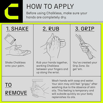 Chalkless Grip Enhancer - Premium Liquid Chalk Alternative & Less Mess Hand Chalk for Weightlifting, Powerlifting, Yoga, Gaming, Climbing, and More, Non-Toxic Long-Lasting & Reliable