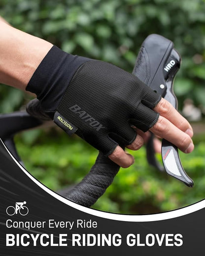 BATFOX Cycling Gloves for Men Women Road Mountain Bike Riding Gloves - Anti-Slip Bike Glove for Fitness Cycling Training Outdoor Sports