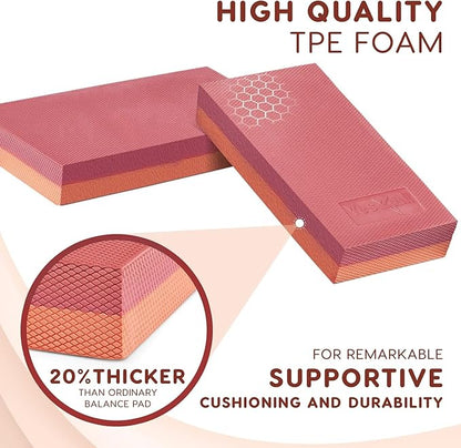 Yes4All Balance Pad, Nonslip TPE Foam Balance Pad with Upgraded Sizes - L, XL, XXL Balance Mat for Fitness, Yoga & Stability Training - Multicolor Options