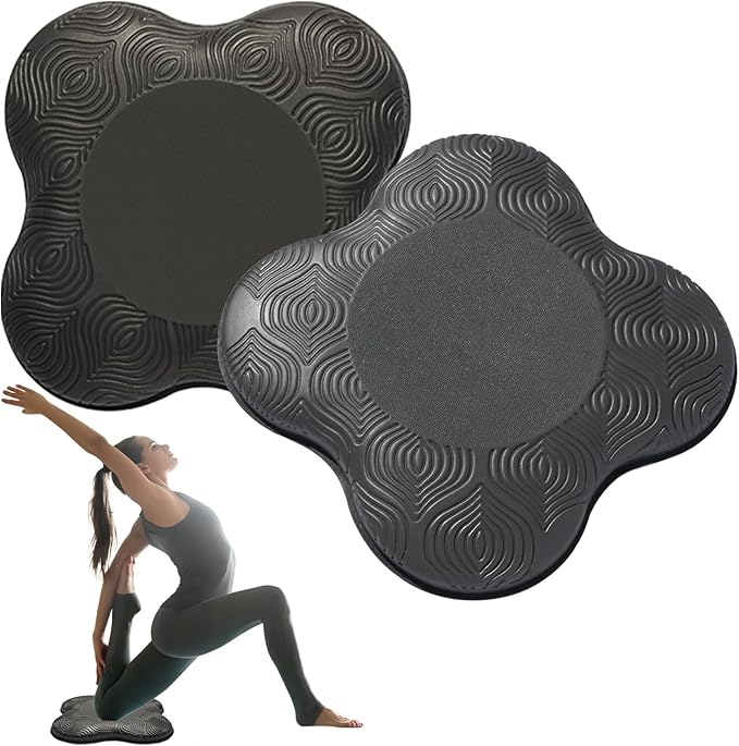 2 Pack Yoga Knee Pads Mat Set - Extra Thick Foam Kneeling Pad Cushion for Knees, Elbows, Wrists, Head - Yoga Essentials for Women Men, Non-Slip Pilates, Meditation, Floor Workouts