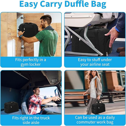 Small Gym Bag 14 inch lightweight Carry On Mini Duffel Bag with Shoe Compartment for Travel Sport - Black