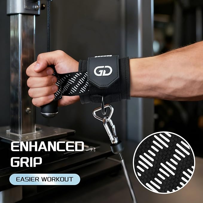 GOUNOD Lifting Wrist Straps with D Ring for Weightlifting & Gym – Heavy Duty Padded Wrist Support for Men & Women – Non-Slip Hand Grip Straps for Deadlifts, Pull Ups, Cable Machines & Bodybuilding