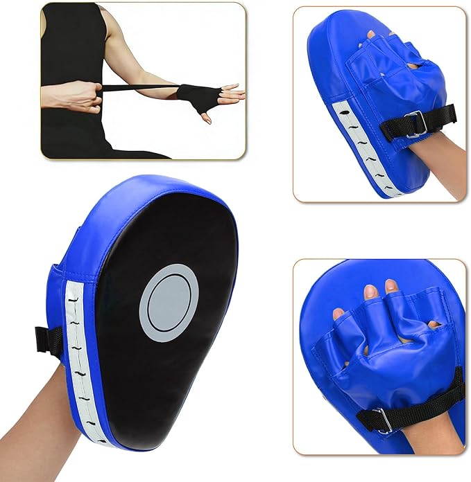 3-in-1 Boxing Gloves and Punching Mitts Set for Kids, Sports Boxing Gloves Boxing Pads with Hand Wraps, Kids Boxing Equipment Set for MMA, Karate, Muay Thai, Taekwondo