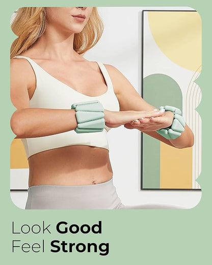 Pilates Weight | Wrist & Ankle Weights for Women | Weighted Bangles | 1LB/ 2LB Each (Set of 2)