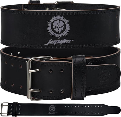 Weight lifting Belt (6mm Thick) - Genuine leather, offering back support. Double-pronged buckle, ideal for weightlifting, powerlifting, squats and deadlifts