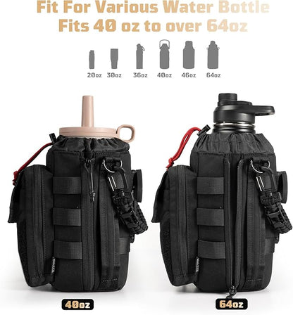 Magnetic Gym Bag for Men,Magnetic Gym Water Bottle Bag with Phone Pockets&40 64oz Multiple Size, Water Bottle Holder with Adjustable Shoulder, Ideal for Fitness,Sports,Travel
