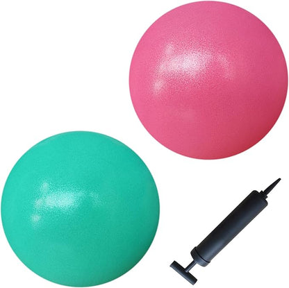 AppleRound Exercise Ball with Pump, 9-Inch Small for Pilates, Yoga, Core Stability - Choose: [Pack of 1 Ball + 1 Pump] or [Pack of 2 Balls + 1 Pump]