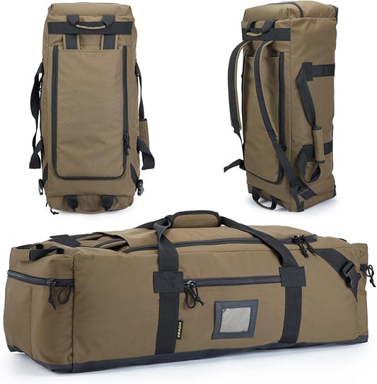 105l Large Duffel Bag For Travel, Gym & Sports - Water Repellent Polyester, Hidden Straps, Shoe Compartment - Perfect Luggage Duffle Bag Or Backpack For Men & Women