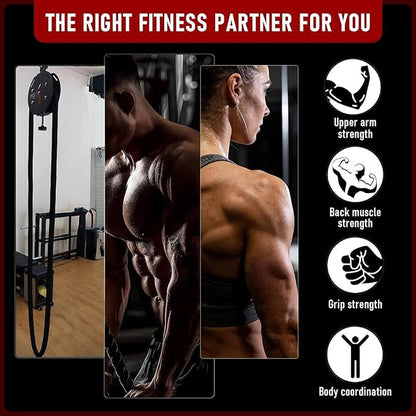 Endless Rope Trainer, Home Gym Equipment, Pulley Cable Machine System With Adjustable Resistance, Full Body Workout Tool, Portable Rope Exercise System For Home Gym, For Arm, Back, Grip Training Black