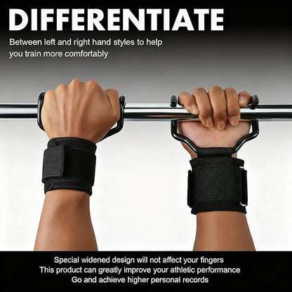 2 Pcs Weight Lifting Hooks Widened Design Heavy Duty Wrist Lifting Straps 5 Inch Hooks for Men Women Adjustable Gym Straps Hook for Pull-ups Deadlifts Strength Training and Fitness Workouts