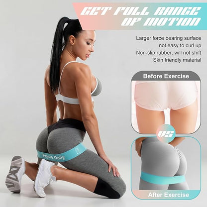 50 Pcs Resistance Loop Exercise Bands for Booty Workout Stretch Exercise Bands 5 Level Each Set with Storage Bag Non Slip for Legs Squat Resistance Loop Women Men Fitness