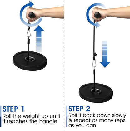 Yes4All Wrist and Forearm Blaster, Build Massive Grip Strength & Muscles with Steel Wrist Roller & Forearm Roller, Heavy Duty Arm Blaster Fits 1" & 2" Weight Plates, Improve Lifting Power