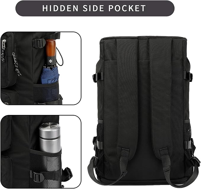 Solid color gym duffel bag backpack, wrestling bag,with shoe compartment, 4 kinds of back method waterproof travel sports walking laptop Lightweight (B-Black)