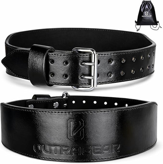 Real Leather Weight Lifting Belt - 7mm Gym Belt for Strength Training - Adjustable Buckle Weight Lifting Belts for Men & Women with Core Back Support