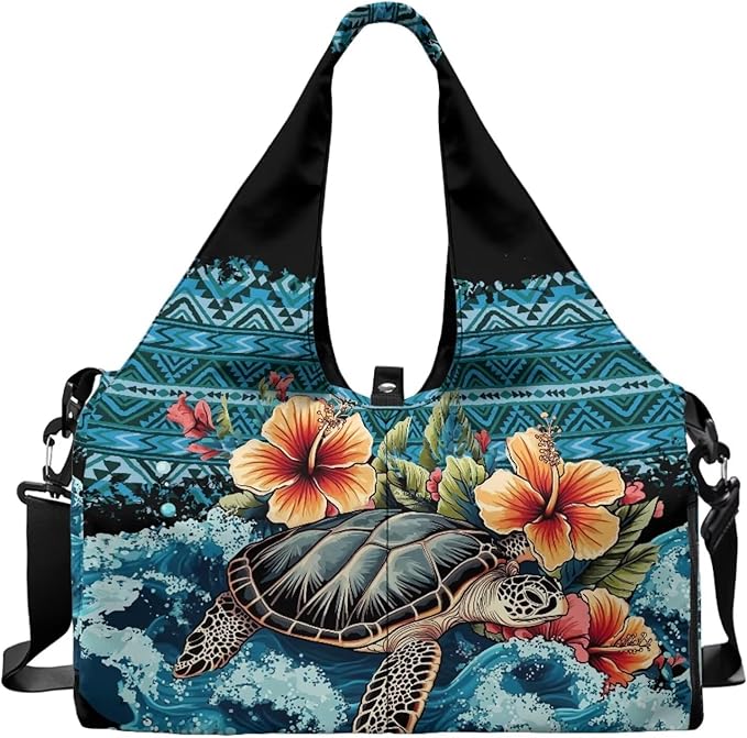 Gym Bag with Yoga Mat Holder Large Tote Bag With Multi Pockets for Women Men Dry Wet Separated Pocket Carryall Yoga Tote Bag for Pilates Travel Workout Office