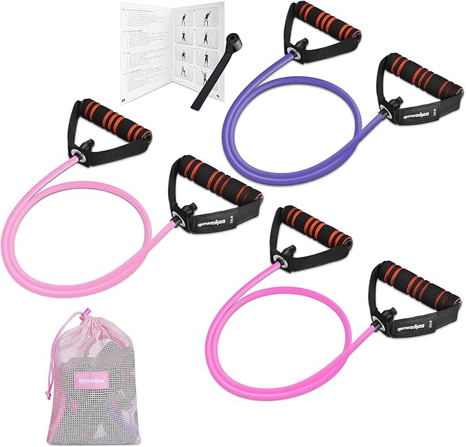 Resistance Exercise Band with Handles, Workout Band Weight Band for Physical Therapy,Strength Training Home Gym Fitness,with Door Anchor & Storage Bag.