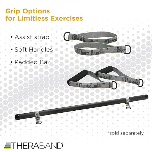 THERABAND Resistance Tubing with Connectors for Wall, Rehab & Wellness Station, Light Level 2, Set of 2, 24-Inch Yellow Tubing for Physical Therapy, Exercise, Rehab, Clinics & Pilates, Latex Tubes
