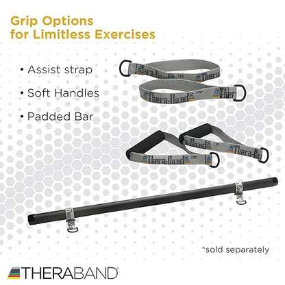 THERABAND Resistance Tubing with Connectors for Wall, Rehab & Wellness Station, Light Level 2, Set of 2, 24-Inch Yellow Tubing for Physical Therapy, Exercise, Rehab, Clinics & Pilates, Latex Tubes