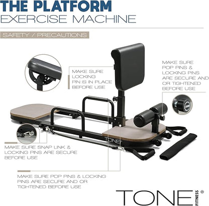 Tone Fitness Foldable Hip Thrust & Glute Exercise Machine | Adjustable Sissy Squat, Core & Leg Trainer | Multiple Colors