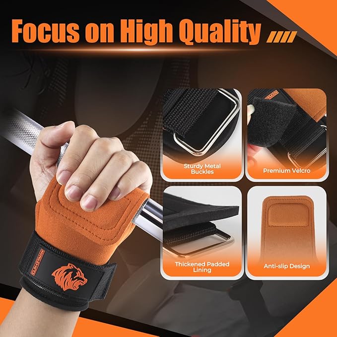 Lifting Straps Gym Wrist Straps for Weightlifting, Non-Slip & Adjustable, Perfect for Wrist Weights & Powerlifting (Pair)
