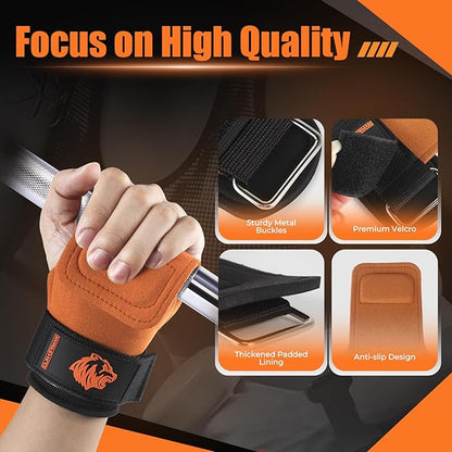 Lifting Straps Gym Wrist Straps for Weightlifting, Non-Slip & Adjustable, Perfect for Wrist Weights & Powerlifting (Pair)