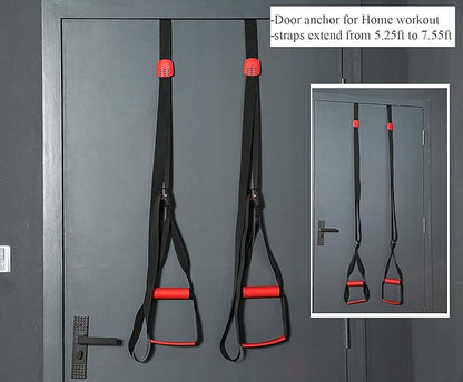 Training All-in-One Suspension Trainer Exercise Equipment Bundle,Bodyweight Fitness Resistance Trainer Kit with Pro Straps for Door Pull up Bar, Anchor Point for Complete Body Workouts V1