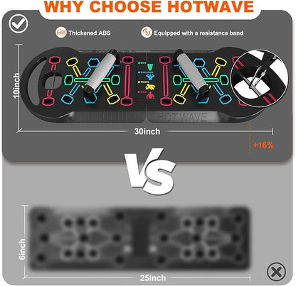 HOTWAVE Push Up Board Fitness, Portable Foldable 20 in 1 Push Up Bar at Home Gym, Pushup Handles for Floor. Professional Strength Training Equipment For Man and Women,Patent Pending